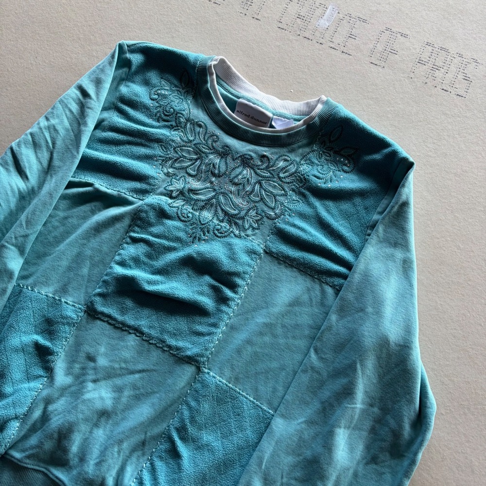 Y2K Alfred Dunner Patchwork Floral Crewneck Sweatshirt